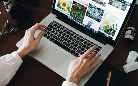 person working on computer