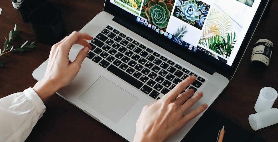 person working on computer