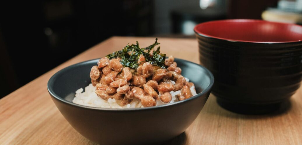traditional japanese natto breakfast bowl