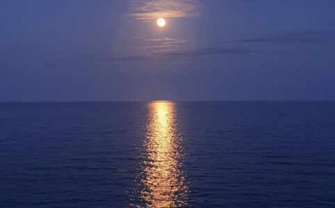moon light reflection on sea